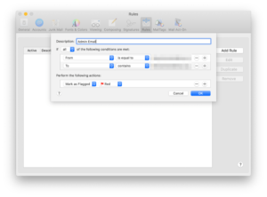 Apple Mail Rule Screenshot