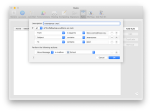 Apple Mail Rule Screenshot