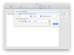 Apple Mail Rule Screenshot