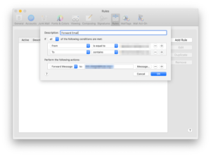 Apple Mail Rule Screenshot