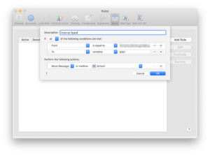 Apple Mail Rule Screenshot